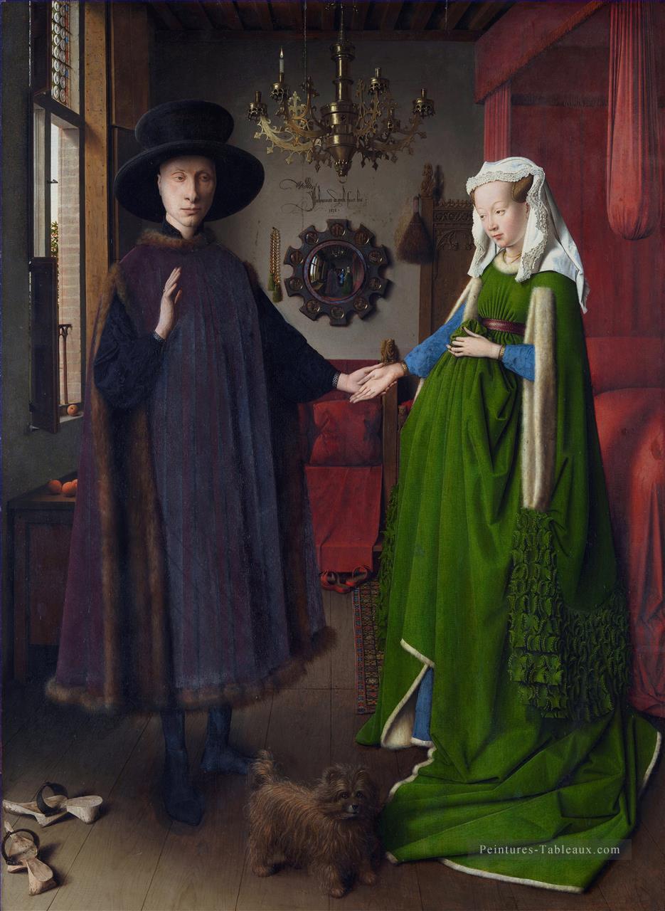 Portrait de Giovanni Arnolfini et de son épouse Renaissance Jan van Eyck Peintures à l'huile